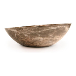 D'Vontz Slanted Sphere Stone Vessel in Dark Emperadore - Products