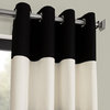 Horizontal Grommet Stripe Curtain Single Panel, Onyx Black/Off-White, 50"x108"