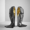 Knowledge in the Brain Bookends, Black and Gold, Set of 2
