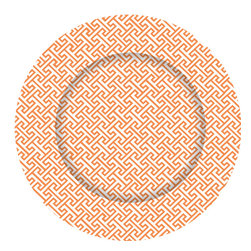 Orange Greek Key Charger Plate - Charger Plates