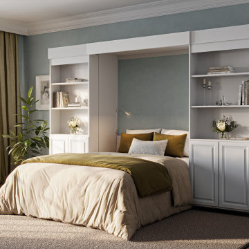 Murphy Bed: Majestic Library Bed: Supreme (White)