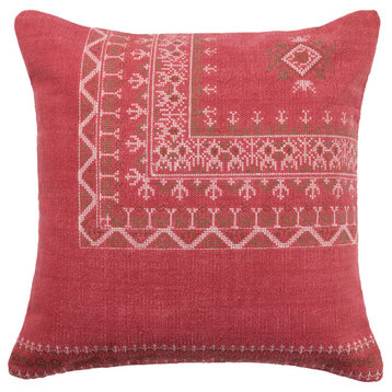 Jaipur Living Abeni Tribal Red/ Brown Throw Pillow, Polyester Fill