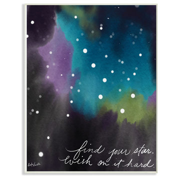 Find Your Star Blue Purple and Green Sky Watercolor Space Plaque, 10"x15"