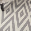 Nourison Grafix 6' x 9' White/Grey Mid-Century Modern Indoor Rug Polypropylene