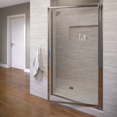Basco A005-12CL Sopora 70-1/2"H x 36"W Hinged Framed Shower Door - Silver
