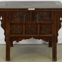 Chinese Carved Coffer Cabinet - Side Tables And End Tables