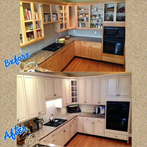 From Honey Maple Wood Cabinets To Antique White