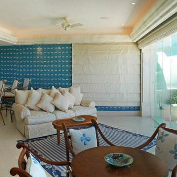 Waterfront Villa. Mediterranean. Villa Madonna on the beach. Cancun, México.