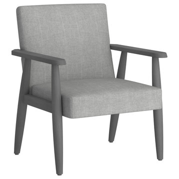 Mid-Century Modern Fabric Accent Chair, Gray