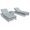 Outdoor Patio Wicker Furniture Pool Lounge All Weather 3-Piece Set