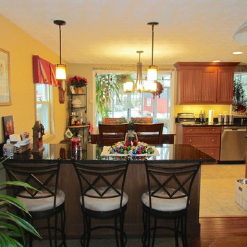 Transitional Peru Kitchen Remodel with Uba Tuba countertop.