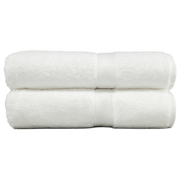 Linum Home Terry Bath Towels, Set of 2, White