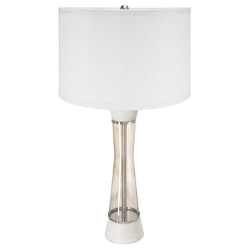 Anita 1 Light Table Lamp, White and Bronze