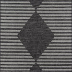 Novogratz - Novogratz Villa Cavallo Machine Made Area Rug Charcoal 7'10" X 10'10" - An indoor/outdoor rug assortment that exudes contemporary cool, this modern area rug collection features repetitive patterns inspired by international architectural motifs. The all-weather rug series emphasizes graphic geometric prints, using high contrast charcoal grey, chambray blue, fuchsia pink and russet red shades to draw attention toward the floor. Manufactured from durable polypropylene fibers, the decorative floorcovering series is a staple for statement-making interior and exterior spaces.