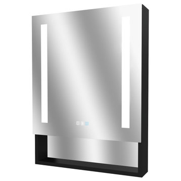 24'' x 32'' LED Lighted Bathroom Medicine Cabinet with Mirror and Shelf,Defog, Hinge on Right