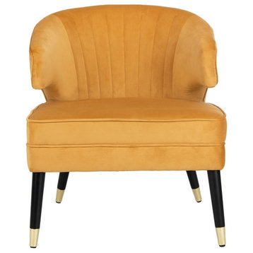 Zena Wingback Arm Chair, Marigold/Black