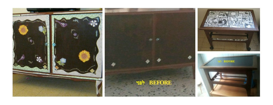 up--cycled for under tv and coffee pieces.