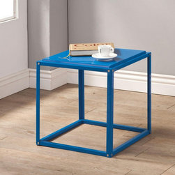 Cube Blue Accent Table - Side Tables And End Tables