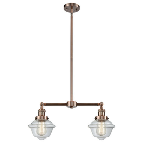 Innovations 2-LT Small Oxford 24" Chandelier - Antique Copper