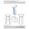 ADM Circular Freestanding Pedestal Sink, White, 19", Glossy White