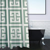 Greek Key Patterned Sage 70" w x 73" h Shower Curtain