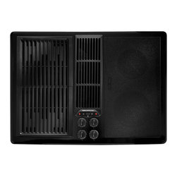 Jenn-Air 30" Electric Downdraft Cooktop, Black On Black | JED8230ADB - Cooktops