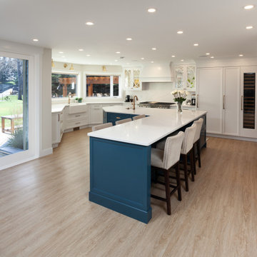 Kitchen -  Stunning White, Blue & Gold