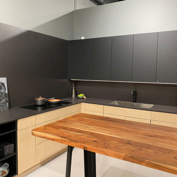 Contemporary Seattle Kitchen | Dekton Domoos Countertops Full-Height Backsplash