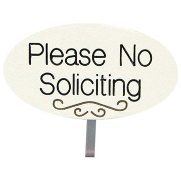 Please No Soliciting Stake Sign