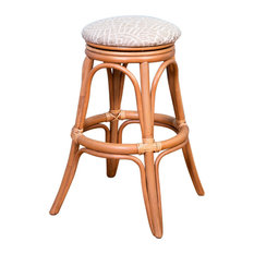 Alexander & Sheridan USA INC. - Universal 24" Swivel Backless Barstool In Antique Honey With Palms Pineapple - Bar Stools and Counter Stools