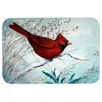 Carolines Treasures  Cardinal Winter Red Bird Glass Cutting Board, Large