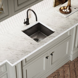 Giro Single Lever Kitchen Tap Matte Black & Vello Undermount Sink Black Gunmetal - Kitchen Taps