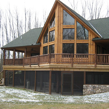 Exterior Log Siding with Stain colors