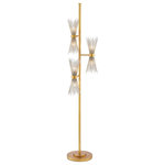 Currey and Company - Currey and Company 8000-0046 Novatude - Six Light Floor Lamp - Exploding from articulated clasps, the shades of oNovatude Six Light F Antique Gold Leaf/Co *UL Approved: YES Energy Star Qualified: n/a ADA Certified: n/a  *Number of Lights: Lamp: 6-*Wattage:60w E12 Candelabra Base bulb(s) *Bulb Included:No *Bulb Type:E12 Candelabra Base *Finish Type:Antique Gold Leaf/Contemporary Silver Leaf