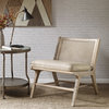 INK+IVY Melbourne Cane Accent Chair With Removable Cushion & Back, Tan/Natural