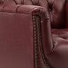 Bertram Genuine Leather Armchair Set of 2, Burgundy
