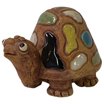 Handmade MultiColor Small Ceramic Turtle Figure Display Art Hws2745