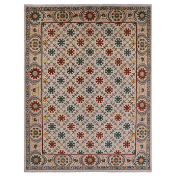 Hand Knotted Wool William Morris Area Rug 9'x12', Q1903