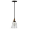 Fiorentino Industrial Pendant Lamp, Glass Shade, Antique Brass, Fixture Only