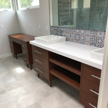 Custom Bathroom Vanity Stained Maple Wood