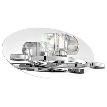 Transitional 1-Light Wall Sconce Clear Crystal Glass - 6 x 11.75 inches - Wall