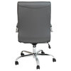 Flash Furniture Leather High Back Office Chair in Gray