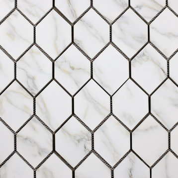 Miseno MT-WHSWTJHNY-CG Nature - 4" x 4" Deco Wall Mosaic Tile - - White