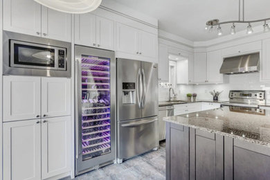Transitional Kitchen Design with Built-In Wine Chiller
