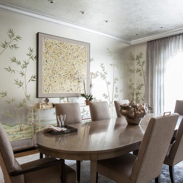 Shimmer and Shine with this silver leaf ceiling.