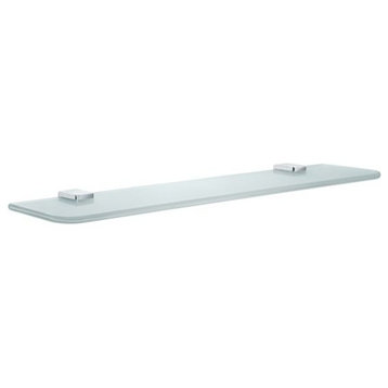 Ice Frosted Glass Bathroom Shelf, Polished Chrome/Frosted Glass
