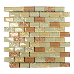 Caramel Latte Crystal Subway Glass Mosaic Tiles Collection - Home Accessories & Decor