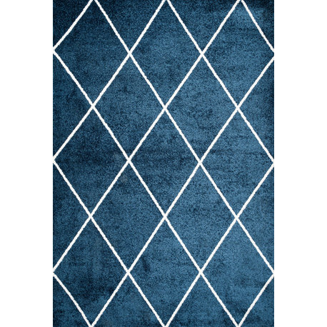 Cole Minimalist Diamond Trellis Navy/White 8'x10' Area Rug