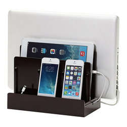 Great Useful Stuff - High Gloss Cherry Multi-Device Charging Station - Charging Stations