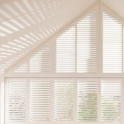 Polar White Shaped Shutters - Interior Shutters
